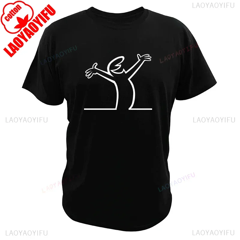 La Linea Print Camisetas Homme Tshirt Fashion T Shirt Men Women O-Neck Black Short Sleeve T-shirts Cotton Loose Harajuku Tops