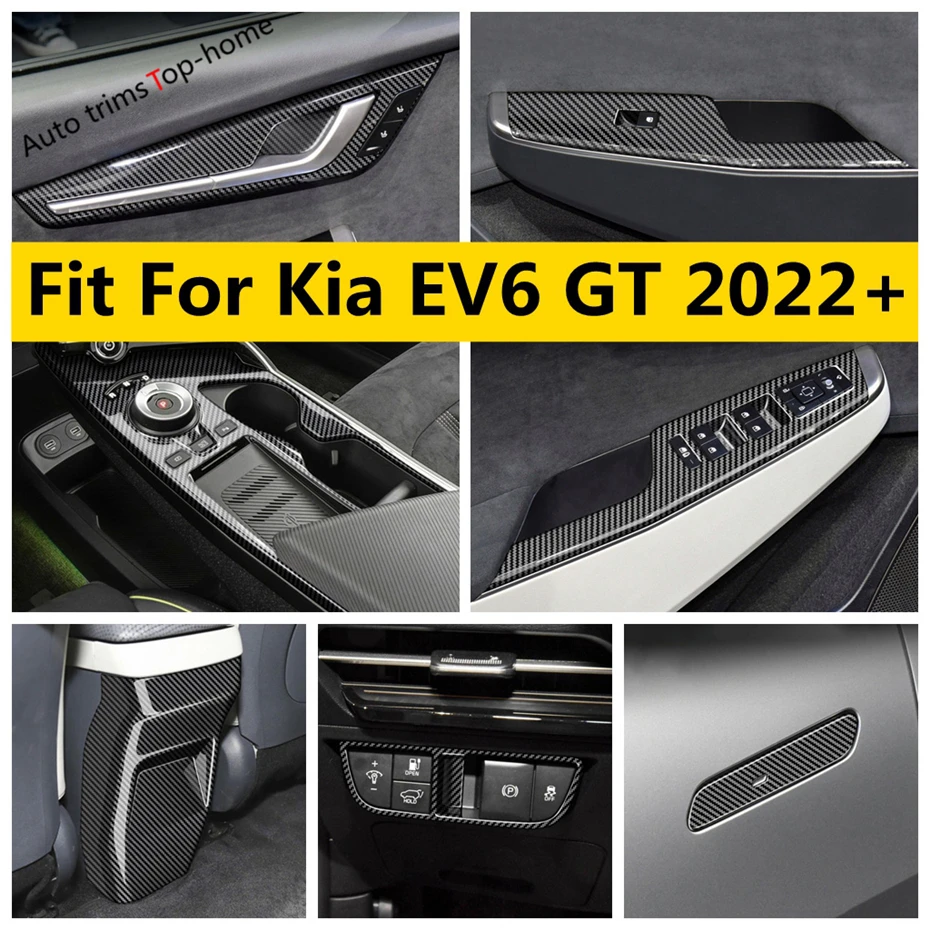 

Window Lift Button / Head Light / Gear Shift Panel / Door Handle Bowl Cover Trim Fit For Kia EV6 GT 2022 2023 2024 Accessories