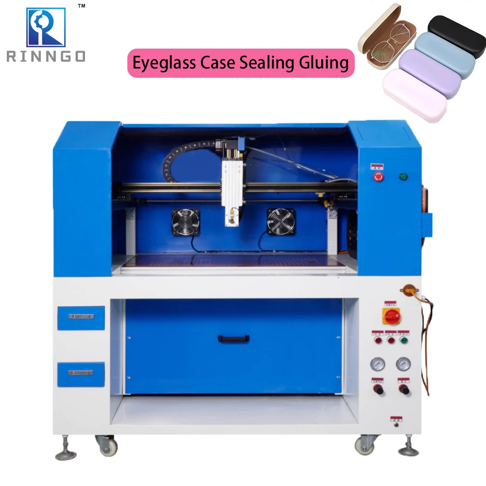 Cardboard Rigid Box Leather Edge Carton Paper Cnc Spray Rubber Base Gluing Applicator Glue Dispensing Machine for Glasses Case