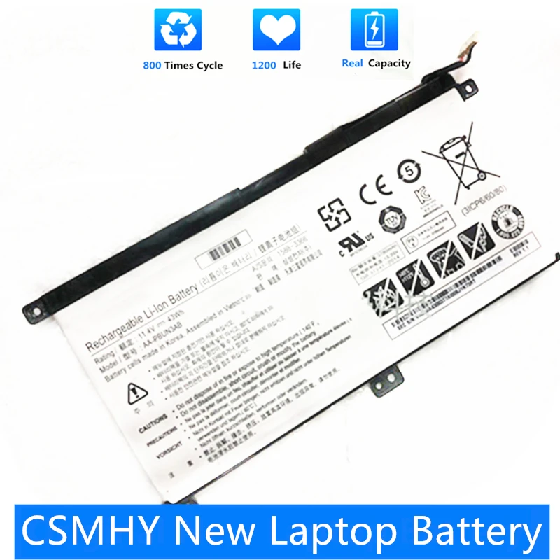 CSMHY New AA-PBUN3AB Laptop Battery For SAMSUNG NP530E5M NP740U5L 500R5M 8500GM 300E4M PBUN3AB 11.4V 43Wh