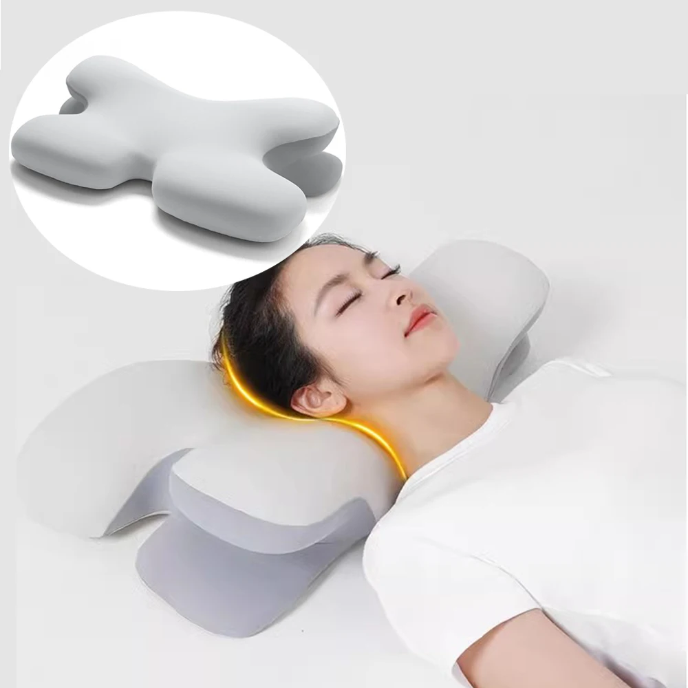 Memory Foam Cervical Pillow, Ergonomic Contour Orthopedic Pillow for Neck Pain, Bull Horn Contoured Support Pillows, Neck Pillow