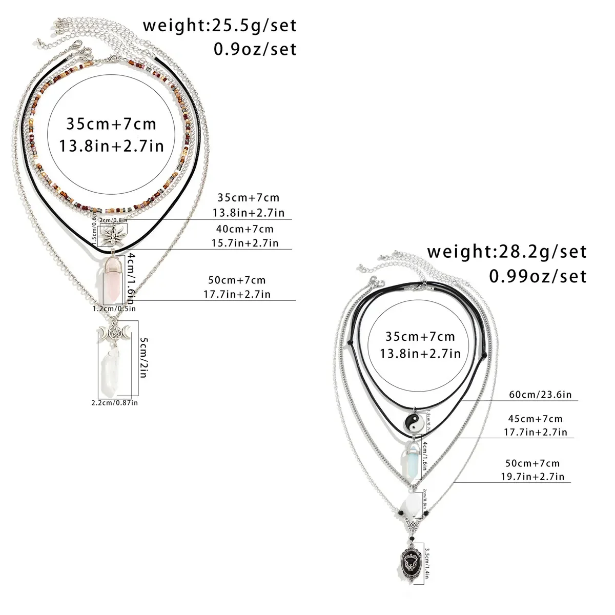 4Pcs Goth Boho Seed Beads Leather Wax Thread Chain Necklace for Women Creative Spider Crystal Pendant Choker Jewelry Party Gift