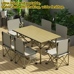 Mesa de acampamento portátil simples, Rolo de ovo, Mesa dobrável removível, Pequena ultra leve, Mobília de jardim