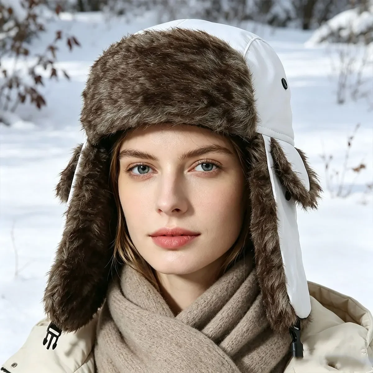 1 new winter Lei Feng hat, warm hunter ear protection, windproof and cold proof pilot hat, winter fashion item
