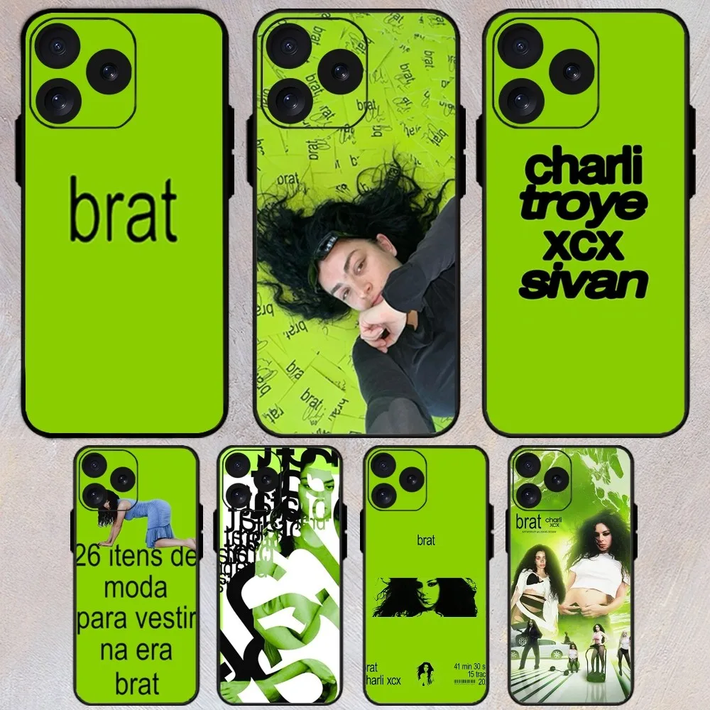 Futerał na telefon dla iPhone 8 11 12 13 Pro 14 15 Mini XR XR XS max Plus obudowa Charli XCX brat Singer