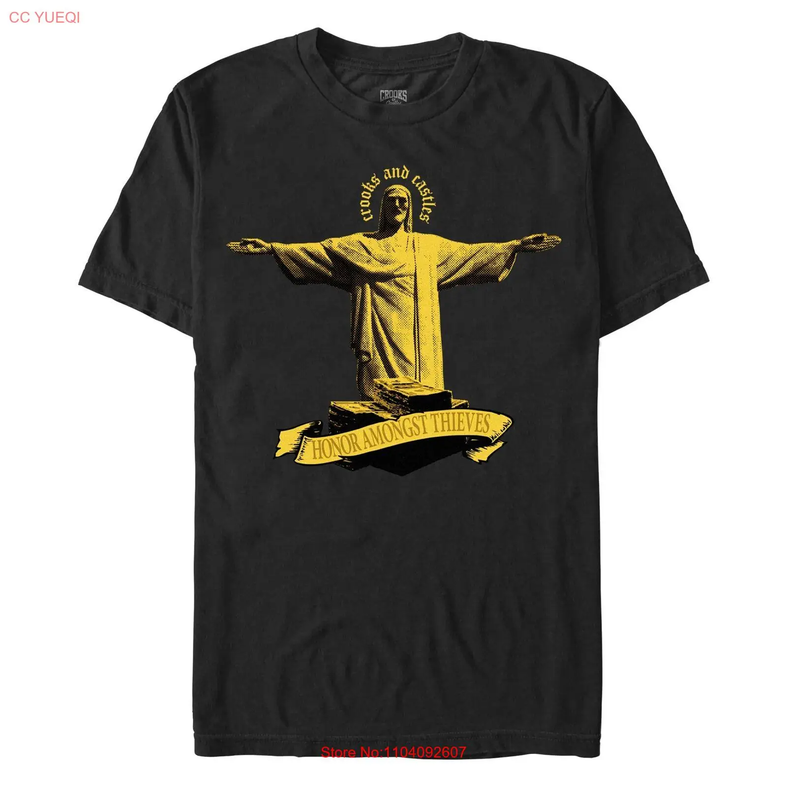

Men's Crooks & Castles Honor Amongst Thieves Yellow Print T-Shirt