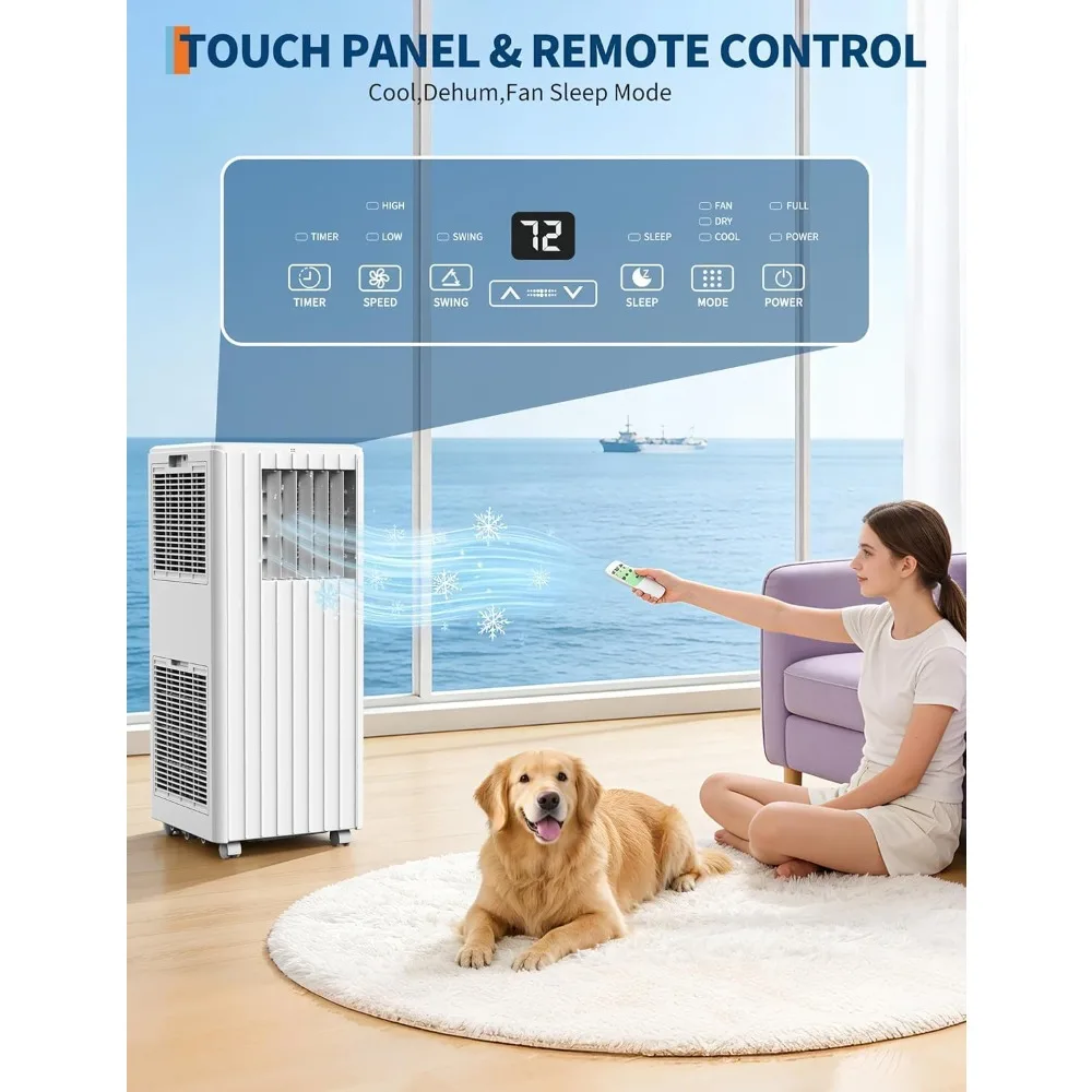 Garvee 3 in 1 Portable Air Conditioner 8000BTU Electric LED Display with Remote Control for Home Office Bedroom RV Outdoor Use  24-Hr Timer AC Cooling Dehumidifying & Fan