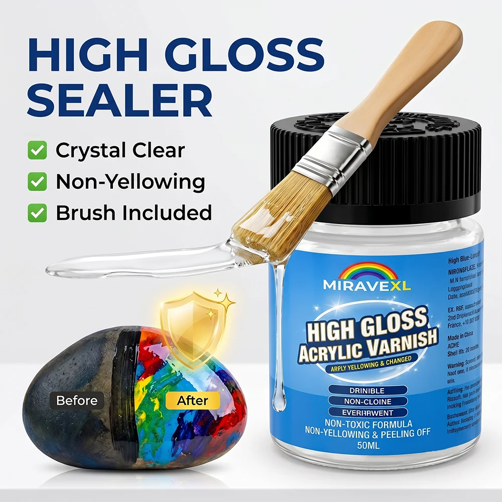 Transparenter Acryl-Lackspray, Hochglanz-Lack für Holz, Ton, Leinwand, Steine, Metall, Glas & Kunsthandwerk, Nicht-Vergilbende Oberfläche