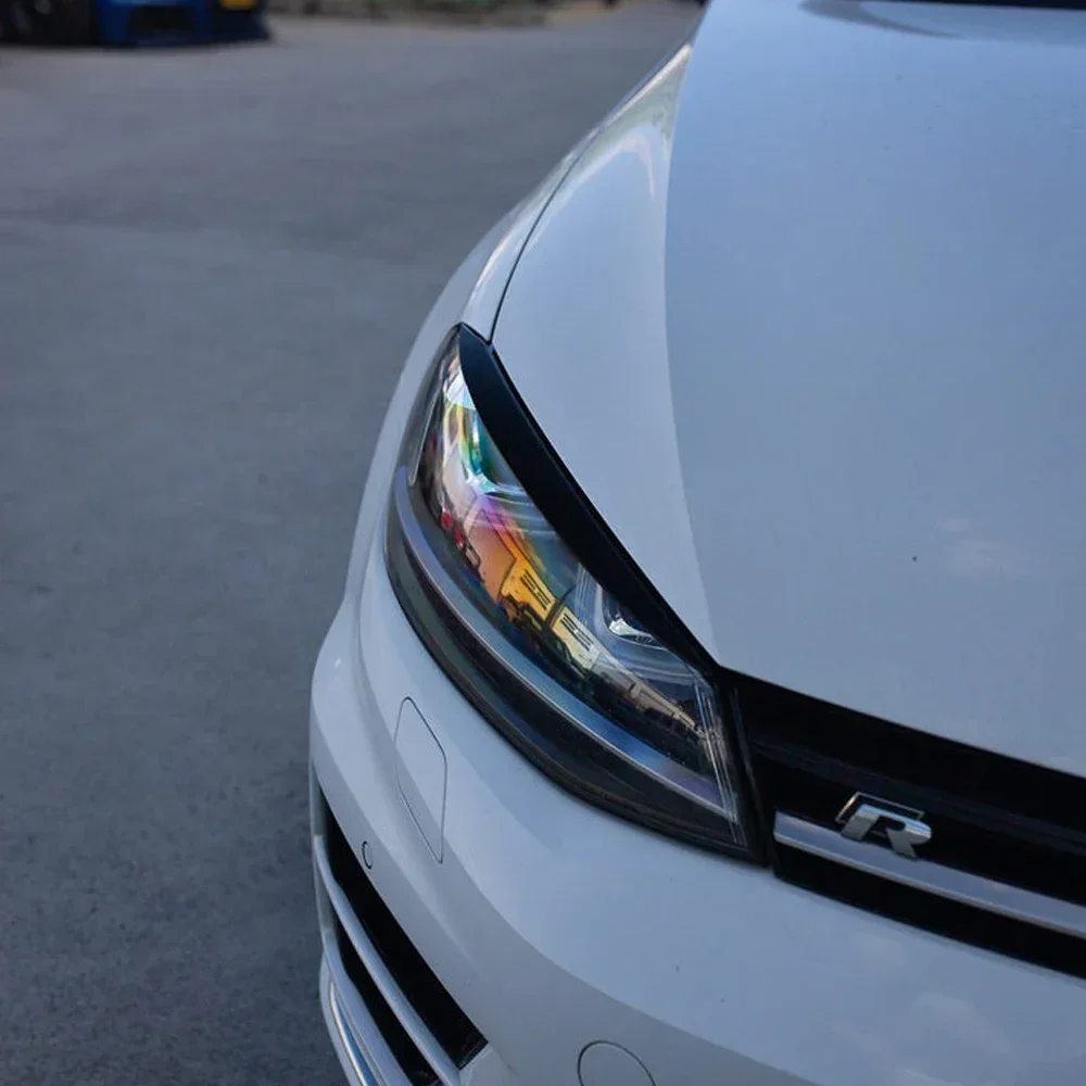 

For VW GOLF MK7 MK7.5 Gloss Black Evil Eyebrows Eyelids MK7 GTI R GTE GTD TSI TDI MPI Body Kit Headlight 3D Stickers 2013-2020