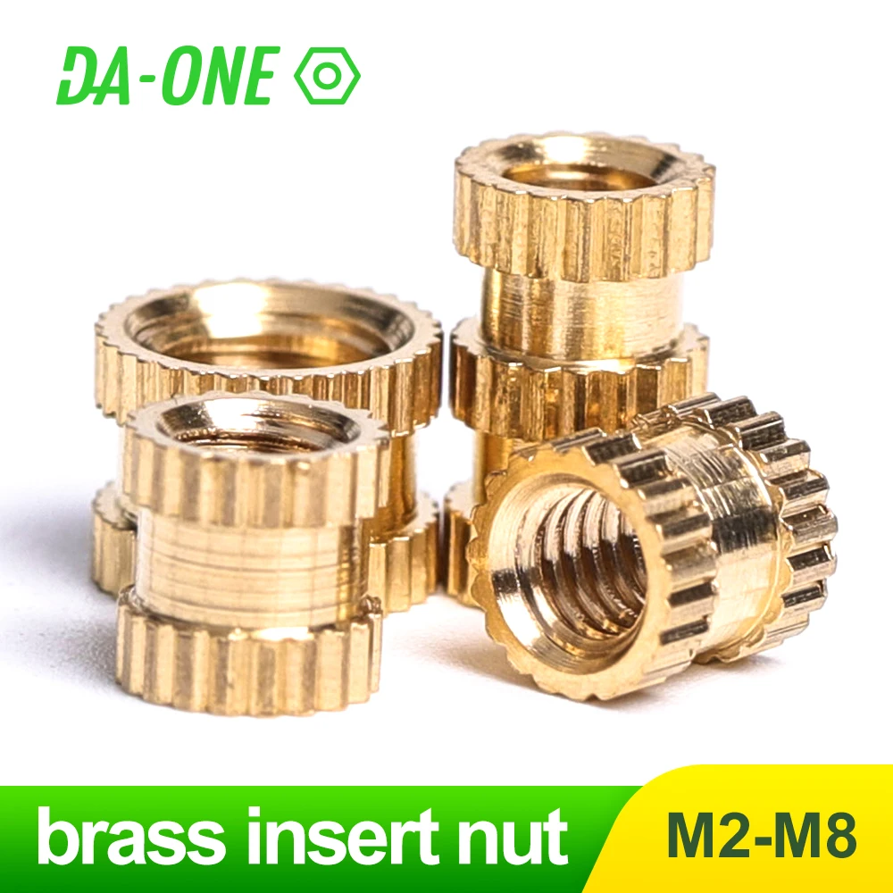 10/25/50/100 Pcs Brass Knurl Insert Nut M2 M2.5 M3 M4 M5 M6 Female Thread Copper Molding Knurled Threaded Nuts  for 3D Printer