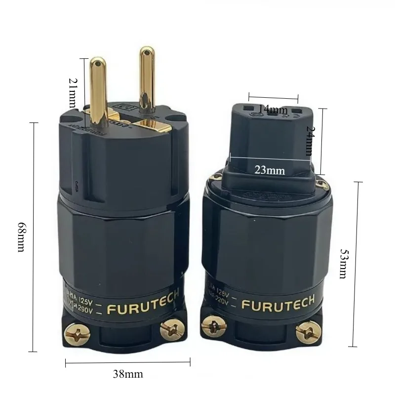 FURUTECH FI-E11(G) /FI-11-N1(G) Power plug 24k Gold Plated end Schuko-Stecker IEC 15A/125V 16A/ 250V