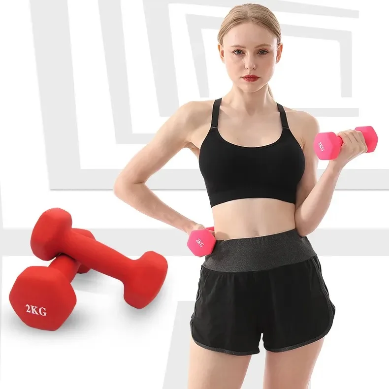 High Quality Wholesale Weights Lifting Gym Fitness Equipment Customized Vinyl Dumbbell/1KG Neoprene Dumbbell Set For Sale