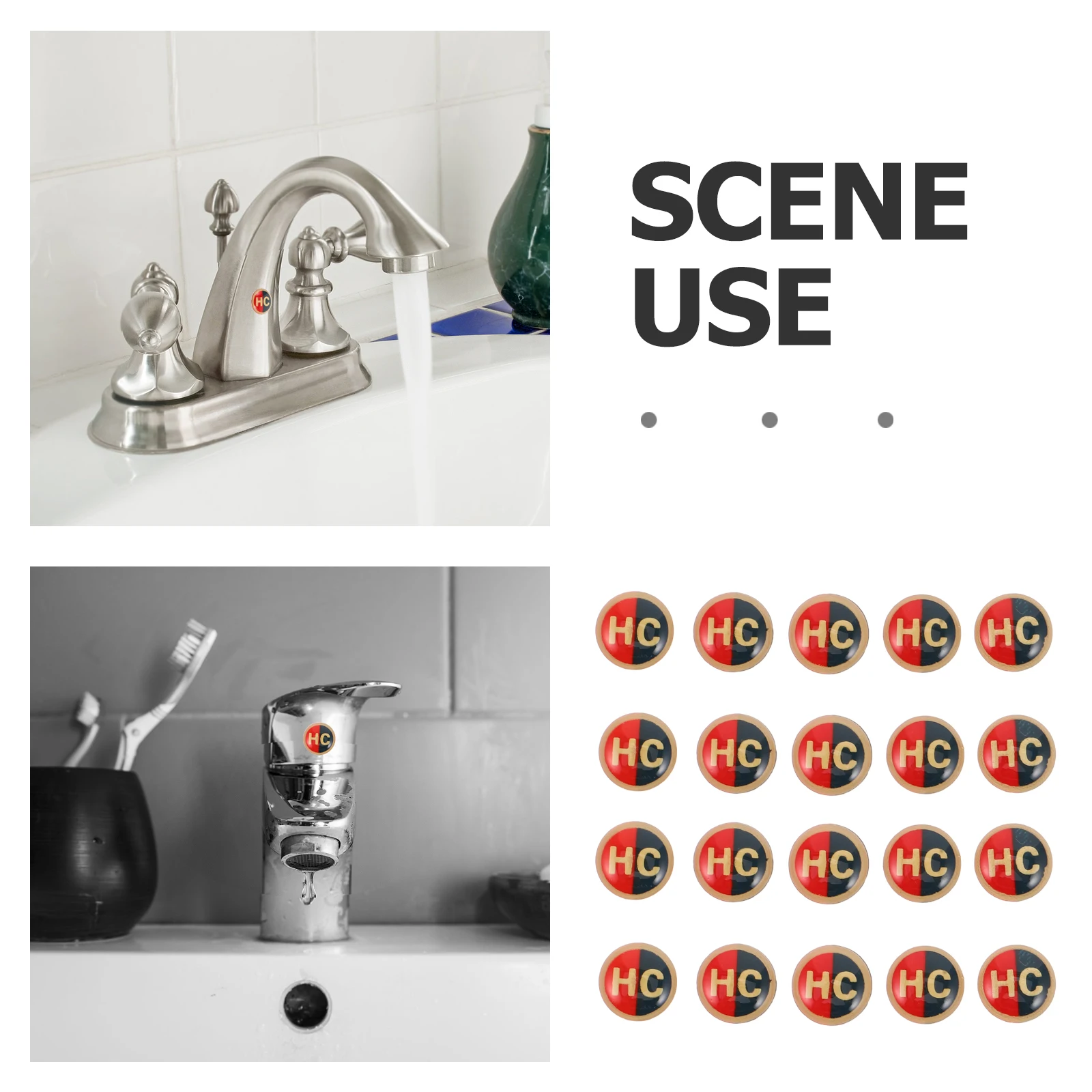 40pcs Hot Cold Indicator For Faucets 6.7Mm Holes Water Temperature Signs For Kitchen Bathroom Sinks Replacement Part Faucet