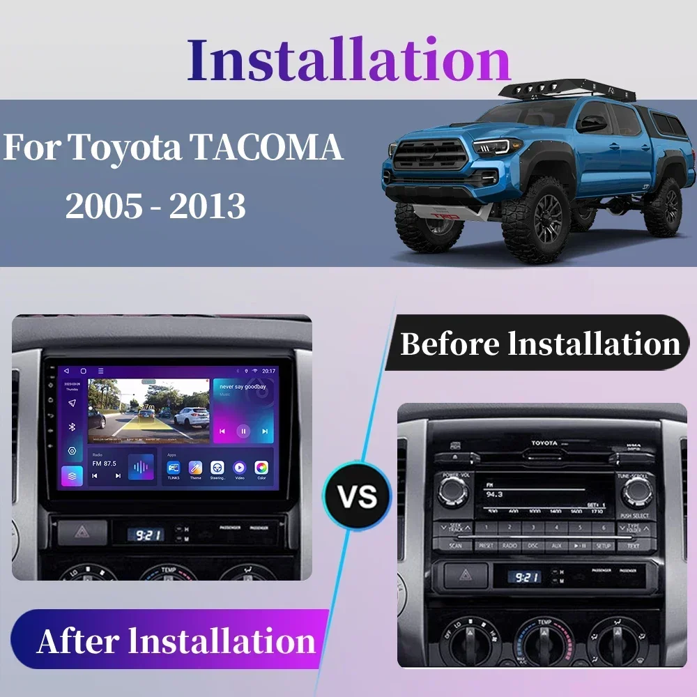 For Toyota Tacoma 2 HILUX 2005 - 2015 Android Car Radio Intelligent Multimedia Player Navigation GPS Carplay Screen Auto Stereo