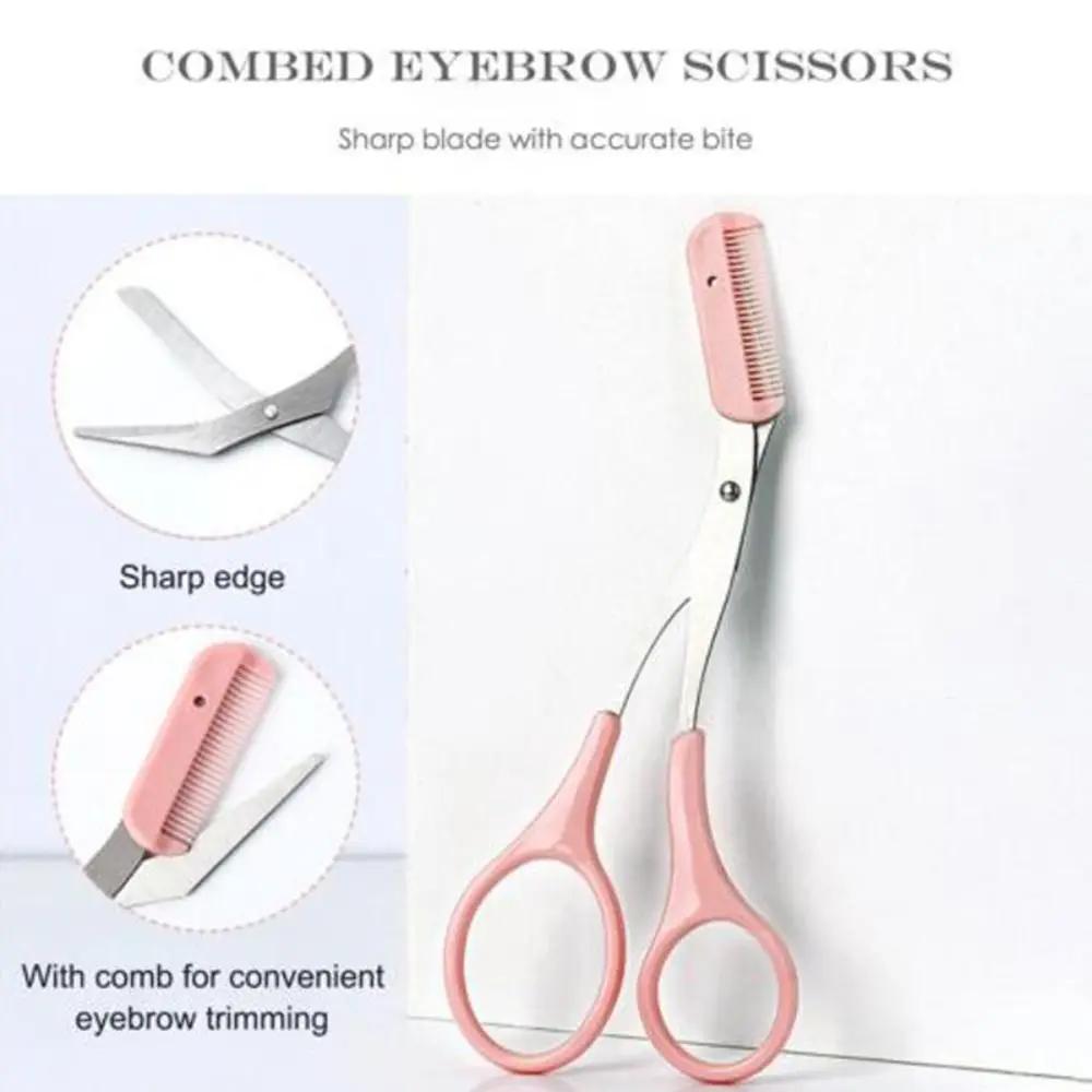 Cosmetic Accessories Eyebrow Clipper Comb Female Eyebrow Trimmer Set Eyebrow Scissors with Comb Makeup Tools Eyebrow Trimming