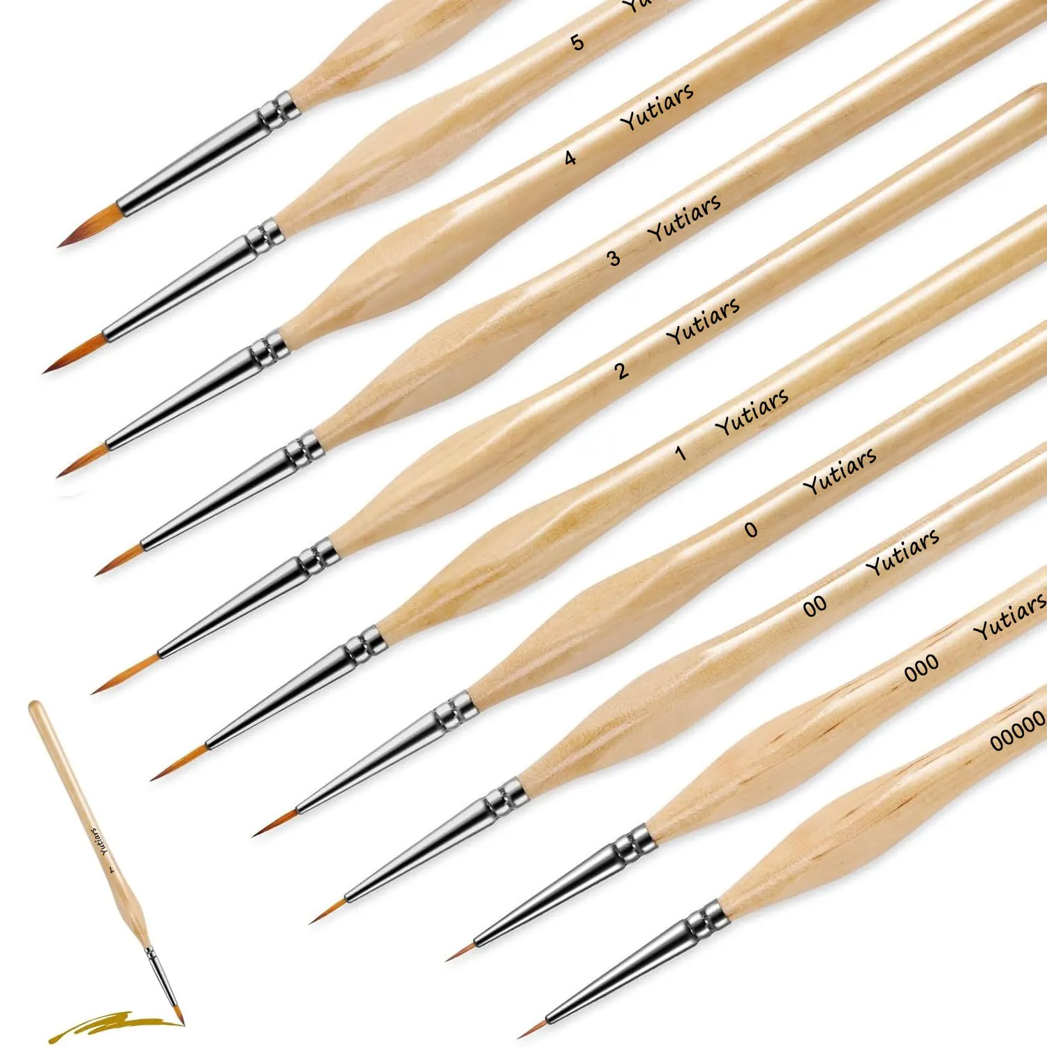 Miniature Paint Brushes Set with Ergonomic Handle