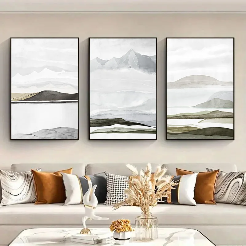 3Pcs/Set Nordic Minimalist Abstract Ocean Poster Canvas Home Decor Modern Wall Art Bathroom Bedroom Office Living Room No Frame