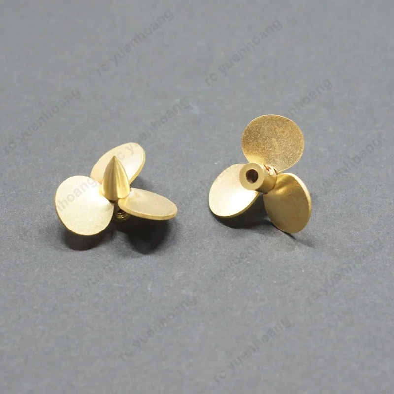 1Pair Outer Dia 18mm/18.5mm Shaft Hole 2mm/1.5mm 3-Blade Paddle for 1/200 Destroyer RC Boat Copper Propeller Hub 4mm Prop