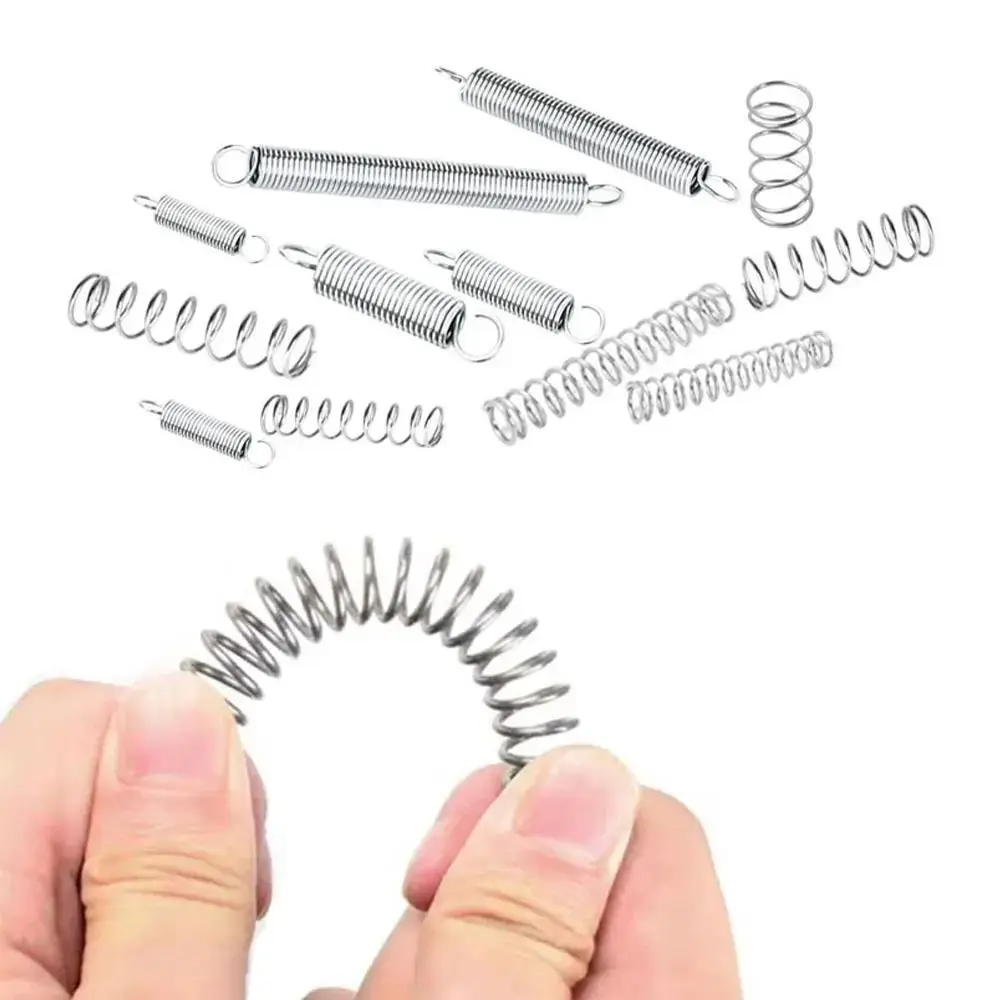200pcs 200 Pieces Spring Assortment Set Clear PP Plastic Box 20 Sizes Extension Springs Sturdy Storage Box Portable Box