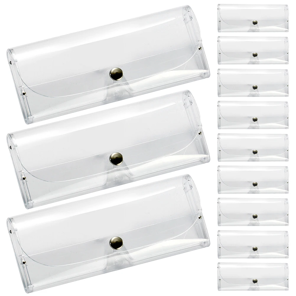 

12 Pcs Glasses Storage Box Clear PVC Eyeglass Case Hard Shell Travel Sunglasses Holder Lightweight Compact Design