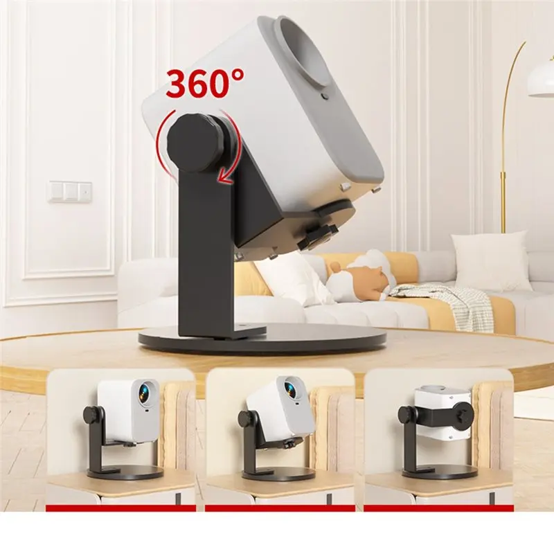 Suporte para projetor de mesa ABVO com rotação de 360 graus 1/4 polegadas montagem com parafuso ajustável para escritório doméstico