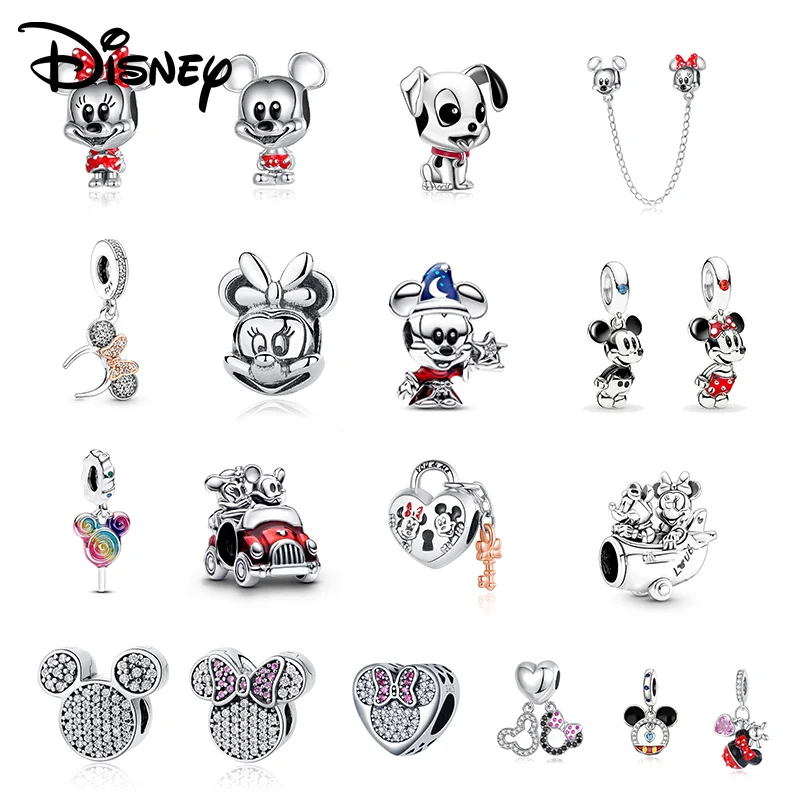 

Disney 925 Silver Mickey and Minnie Bead Pendant Suitable for Women's Bracelets and Jewelry Accessories
