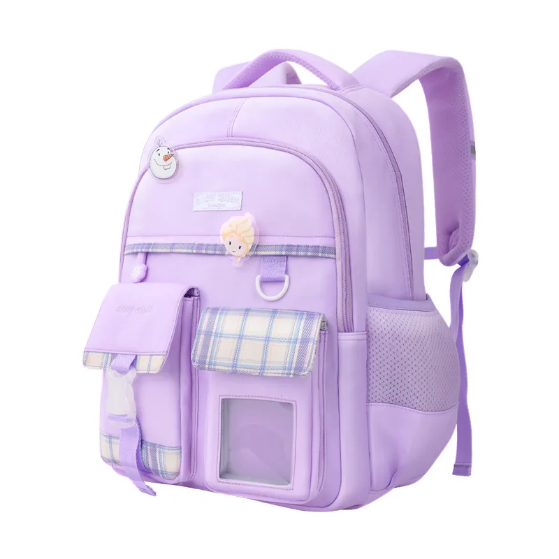 Disney Frozen Leisure School Bags For Girls Grade 1-6 Middle Primary Student Shoulder Orthopedic Backpack Large Capacity Mochila