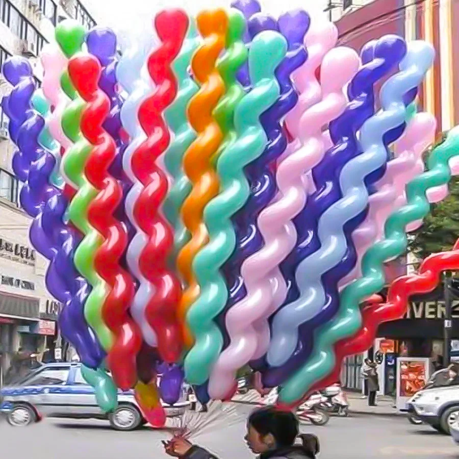 10/50 Latex-Spiralballons, einzigartig gefärbte, gedrehte Ballons, Dekorationen für Geburtstage, Hochzeiten, Feiertage und Partys – Detail 6