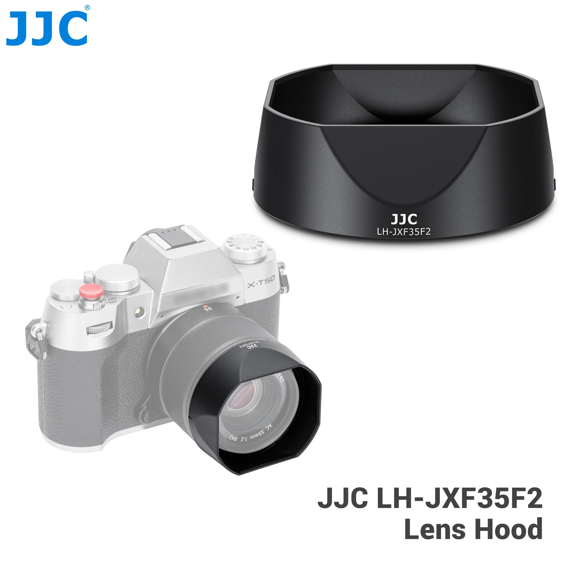 JJC Square Lens Hood for Fujifilm XC 35mmF2 XF 23mmF2 R WR XF 35mmF2 R WR Lens For Fuji XH2S X-T5 X-T4 X-T3 XS20 Lens Shade