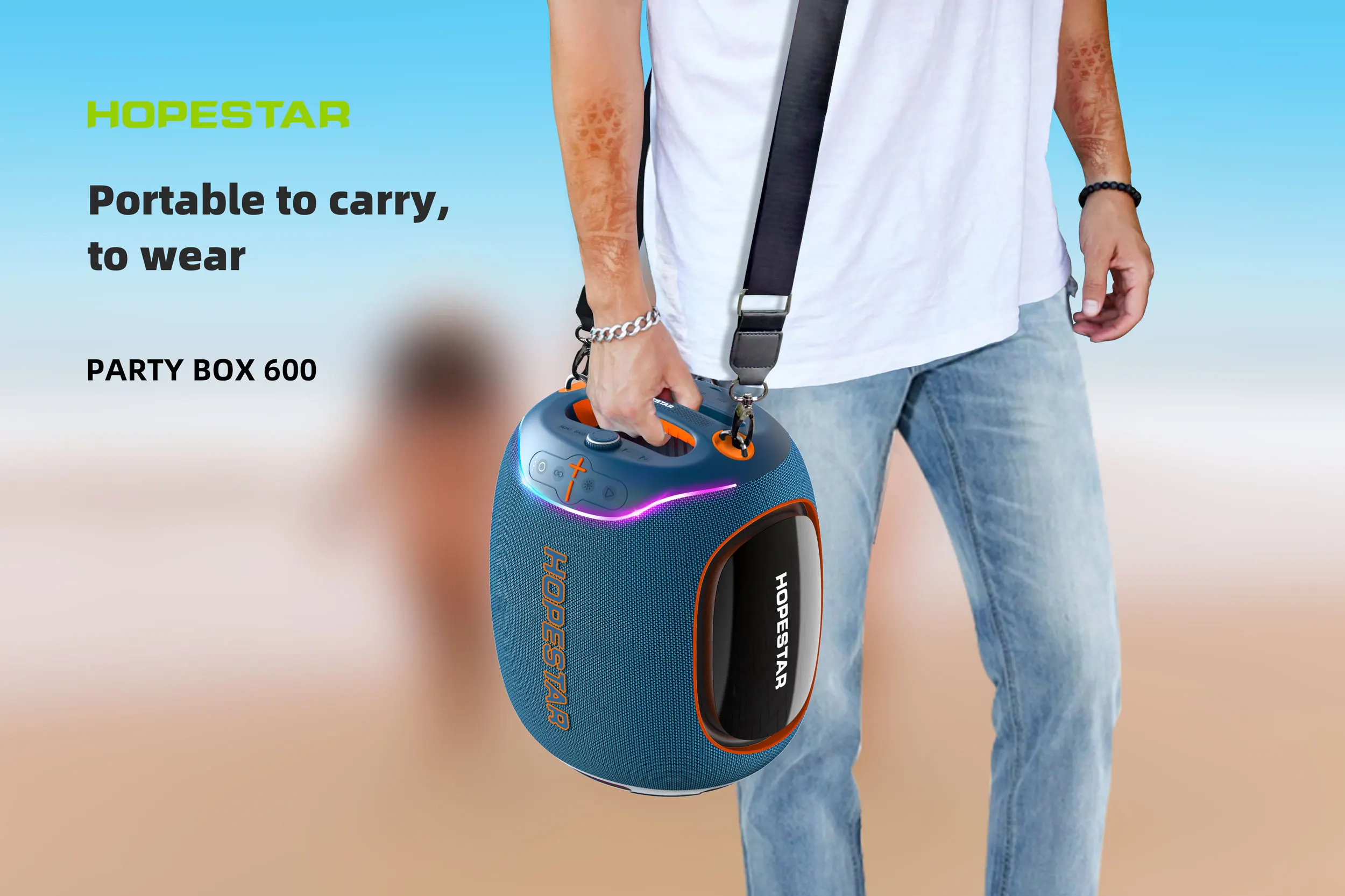 

HOPE STAR PARTY BOX 600 With 2 Wireless Mics 300W Party Speaker IPX5 Waterproof Outdoor Speaker Deep Bass DSP/EQ/RGB/Karaoke/TWS
