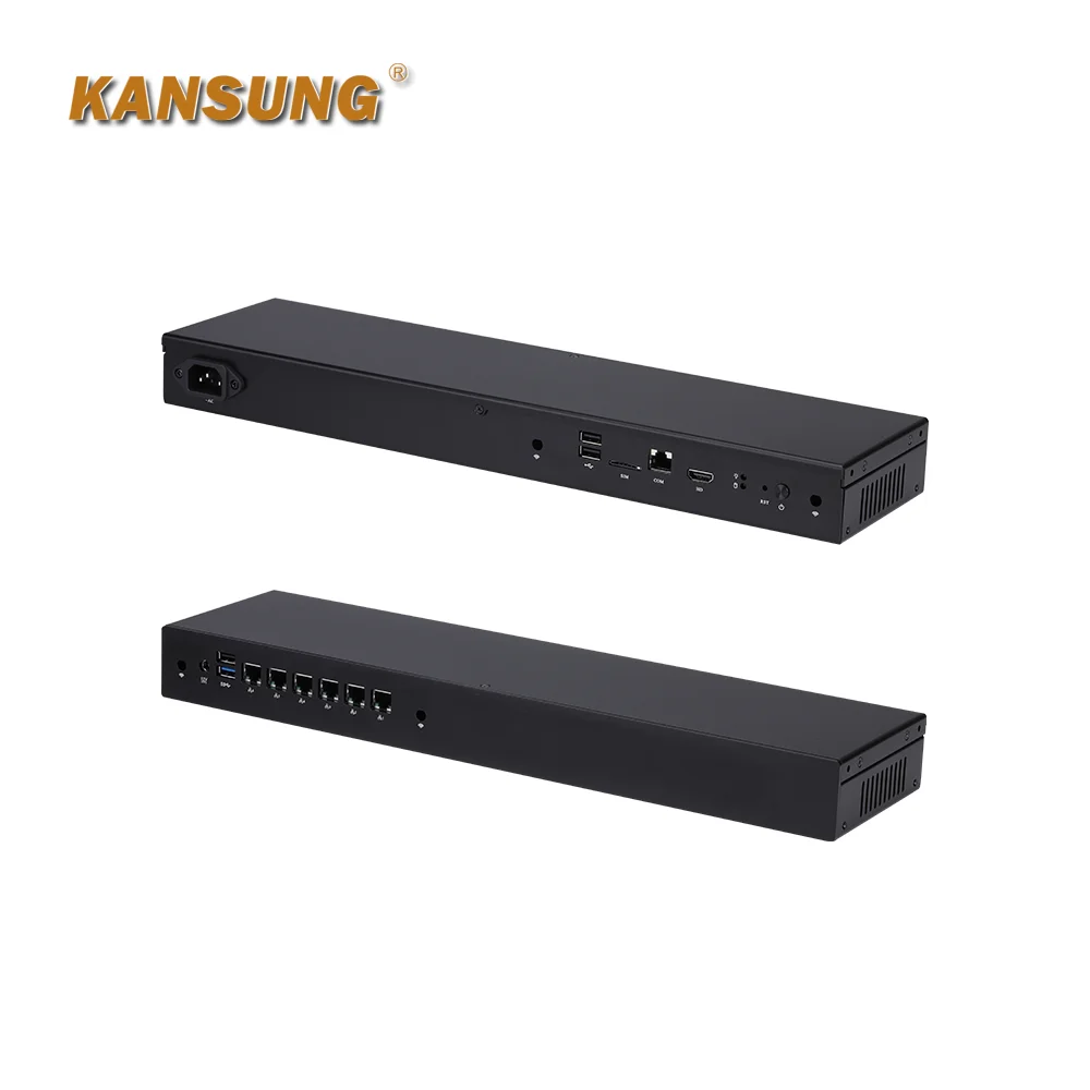 Chassis 1U 6 LAN Accesso alla rete Intel J1900 Routing firewall virtuale x86 Mini PC compatto Archiviazione informatica cloud