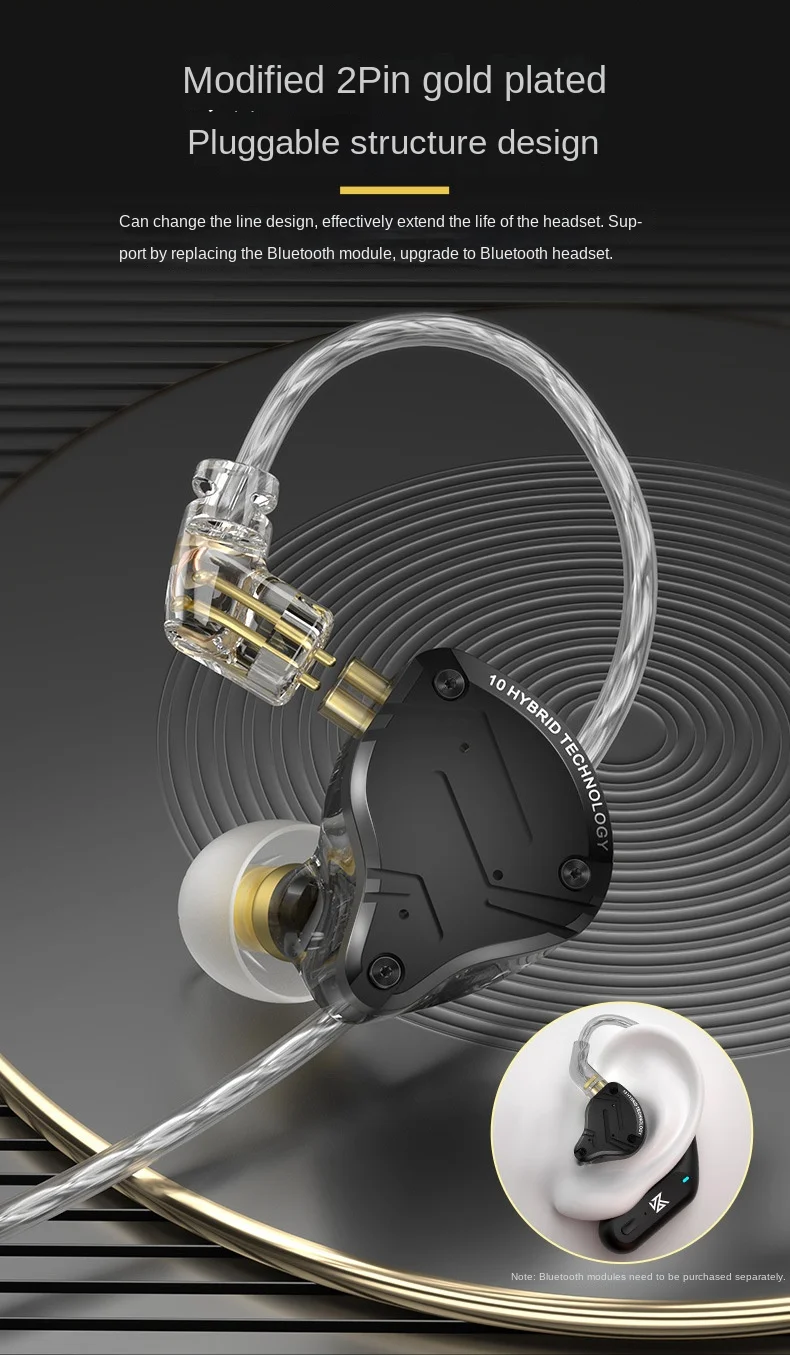 KZ ZS10 PRO X Słuchawki douszne HIFI Bass Metal Hybrid Sport Słuchawki douszne z redukcją szumów KZ ZSN PRO AS16 PRO AS12 ZSX ZEX