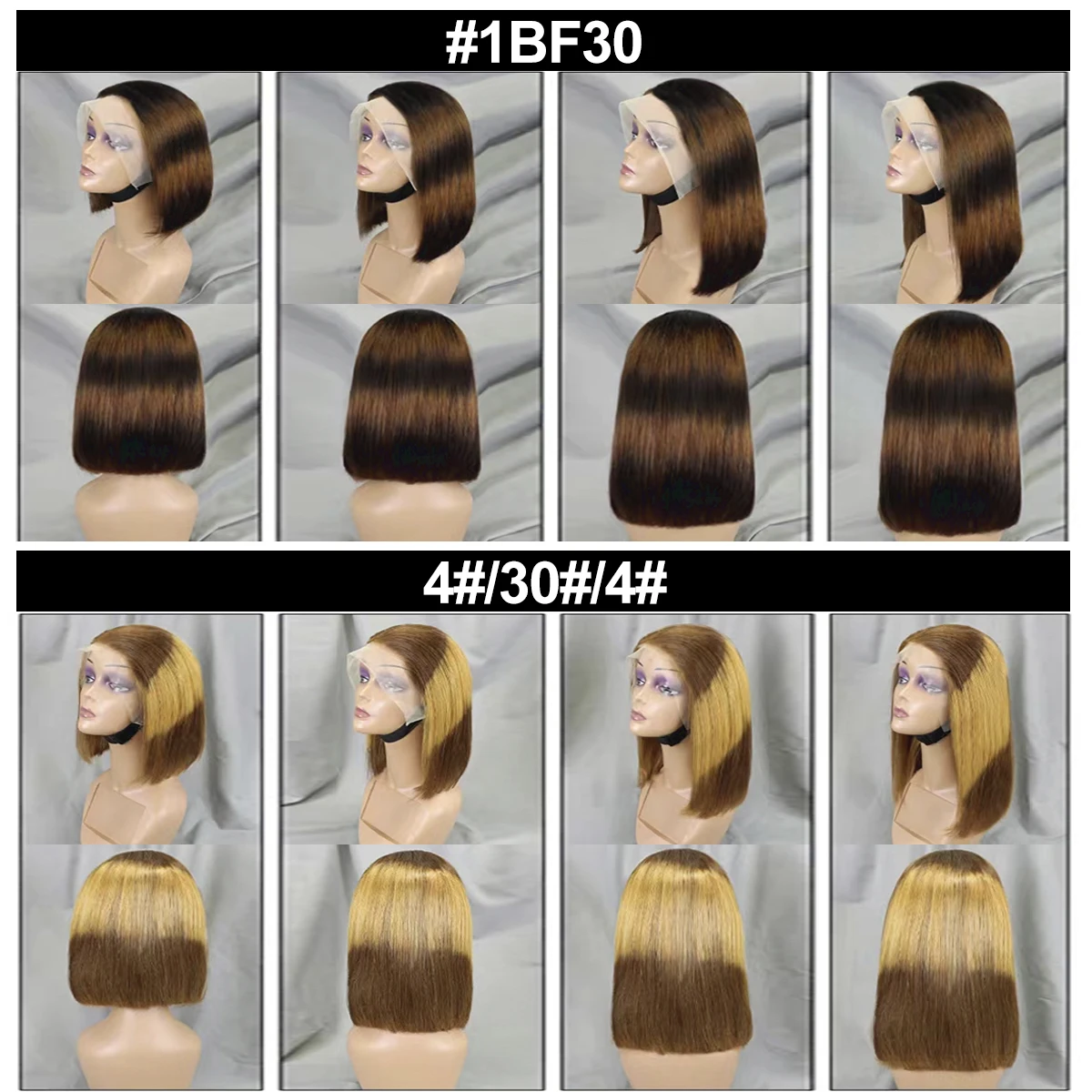 

Omber Короткие Парики Боб Выделите 13x4 Парики Фронта Шнурка Для Женщин Прозрачный Реми Прямой Парик Человеческих Волос Настраиваемые Цвета