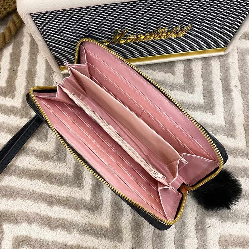 New women's wallet 2024 summer indentation medium and long clutch bag trendy love change mobile phone bag