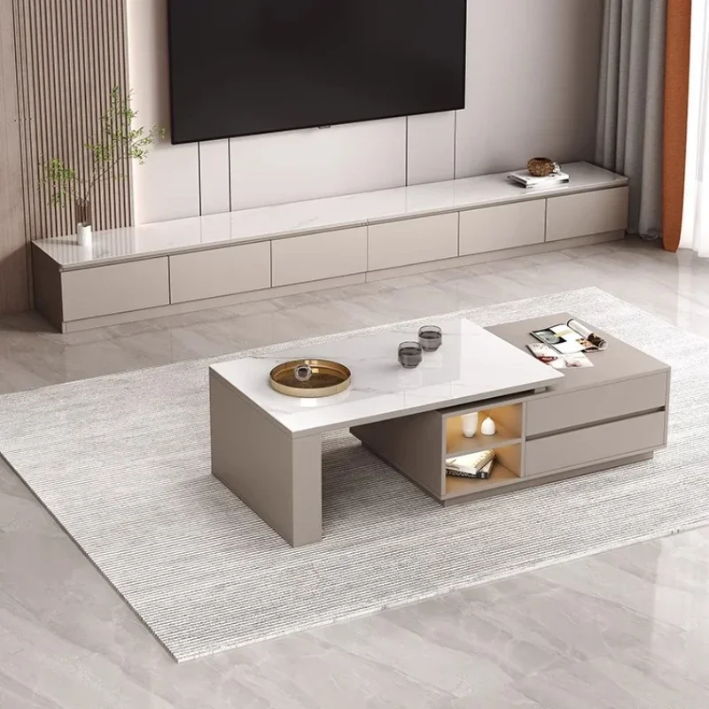 Diverse Styles Storage Table Modern Luxury Retractable Rock Slab Side Tea Coffee Tables Side Home Living Room Table Furniture