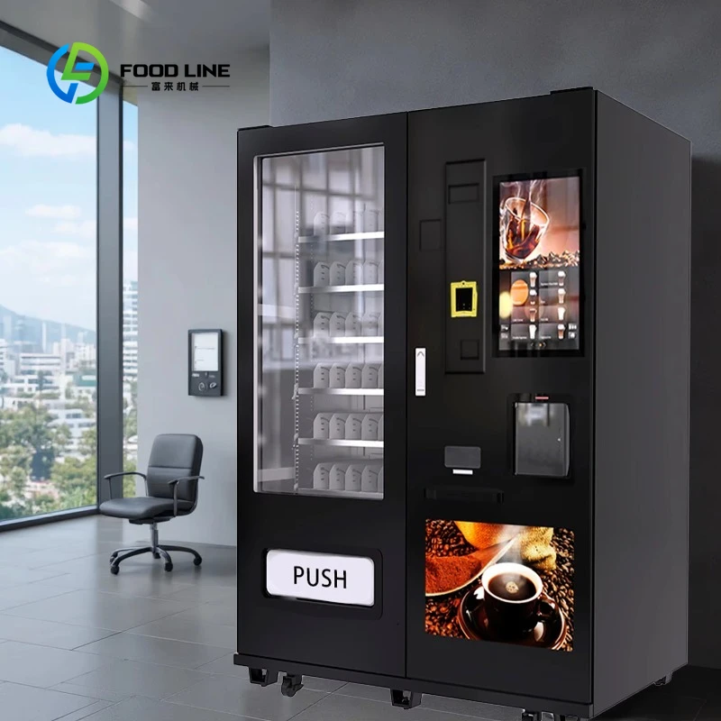 Custom Coffee & Snack Combo Vending Machine, Fully Automatic Commercial Self-service Beverage and Snack Vending Machine