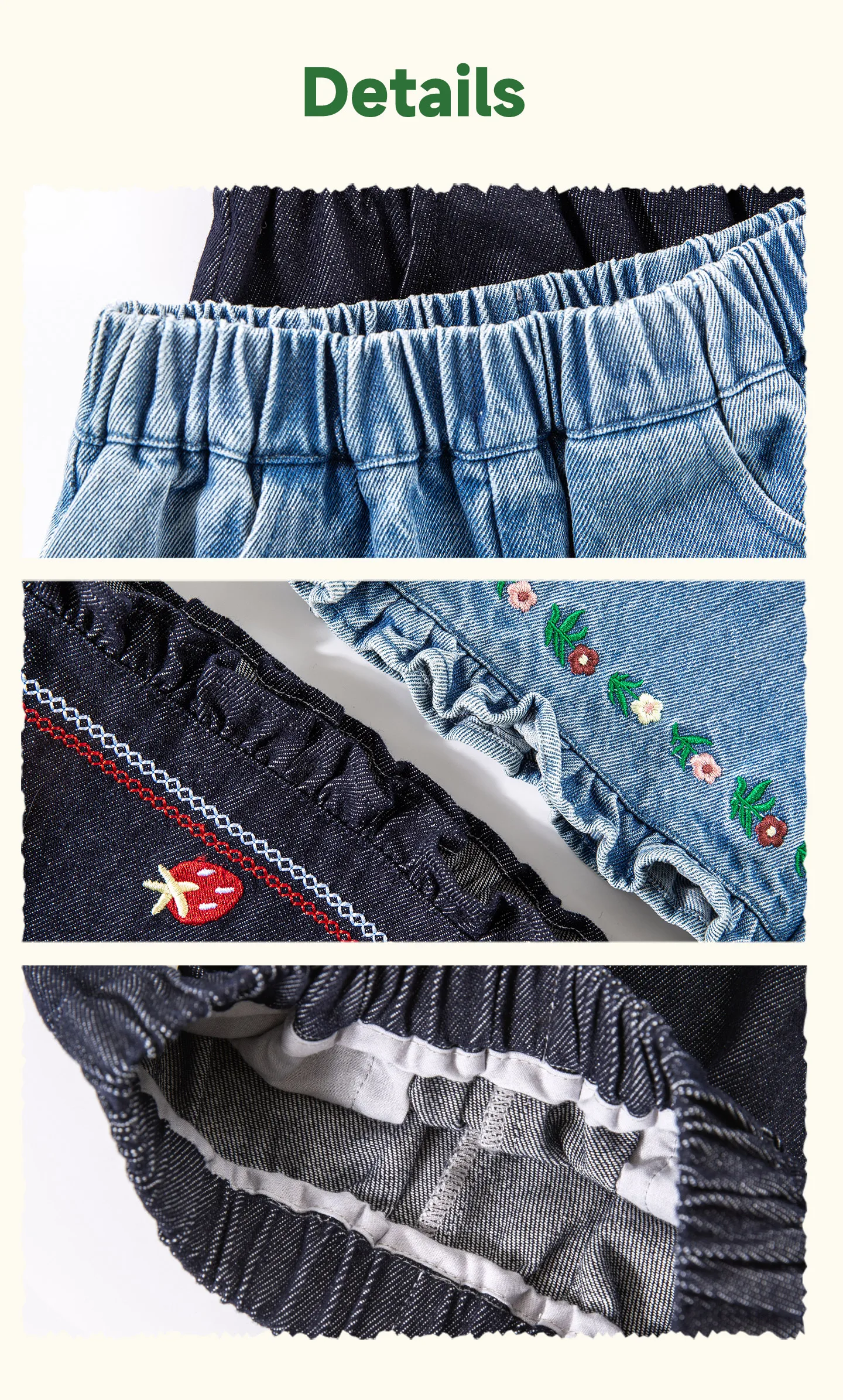 Amila 2026 Herbst Neue Kinderjeans aus reiner Baumwolle, gewaschen, Vintage, weites Bein, modisch, lässig, bequem, weiche lange Hose für den täglichen Gebrauch. – Detail 7