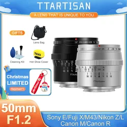 TTArtisan 50mm F1.2 APS-C Manual Focus Camera Lens for SONY E FUJI XF Canon M Panasonic Olympus M4/3 Nikon Z Leica L CanonR