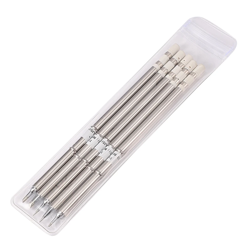 5Pcs/Lot Series Soldering Iron Tips For HAKKO T12 Handle DIY Kits LED Vibration Switch Temperature Controller FX951 FX-952