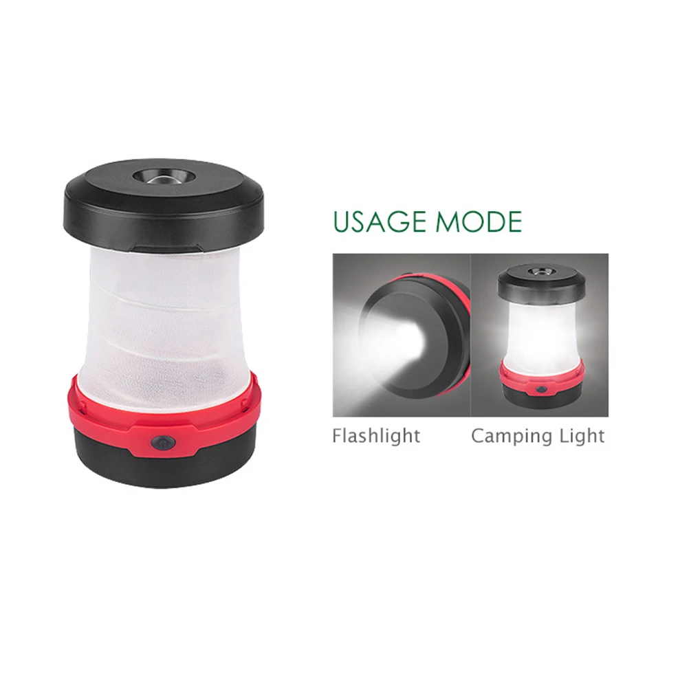 Lampu Kemah LED Lentera Bohlam Lampu Tenda Tenaga Surya Lipat untuk Backpacking Berkemah Mendaki Lampu Darurat Memancing (Merah)