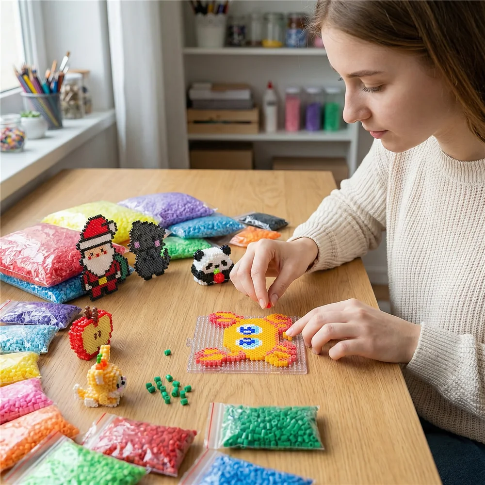 1002 Stück 2,6 mm Schmelzperlen, Pixel-Puzzle, mehrere Farben zur Auswahl, kreatives Basteln, Qualitätsgarantie, neue Perler-Perlen, Kunsthandwerk