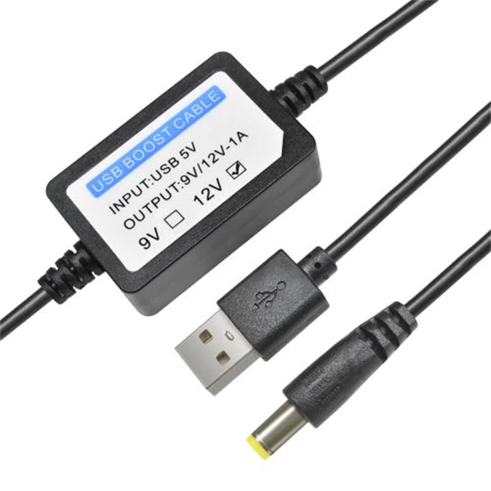 DC-DC 5V to 9V 12V 1A Step Up USB Boost Cable Booster Converter Adapter USB DC Cord Plug 5.5x2.1mm for Power Supply Accessories
