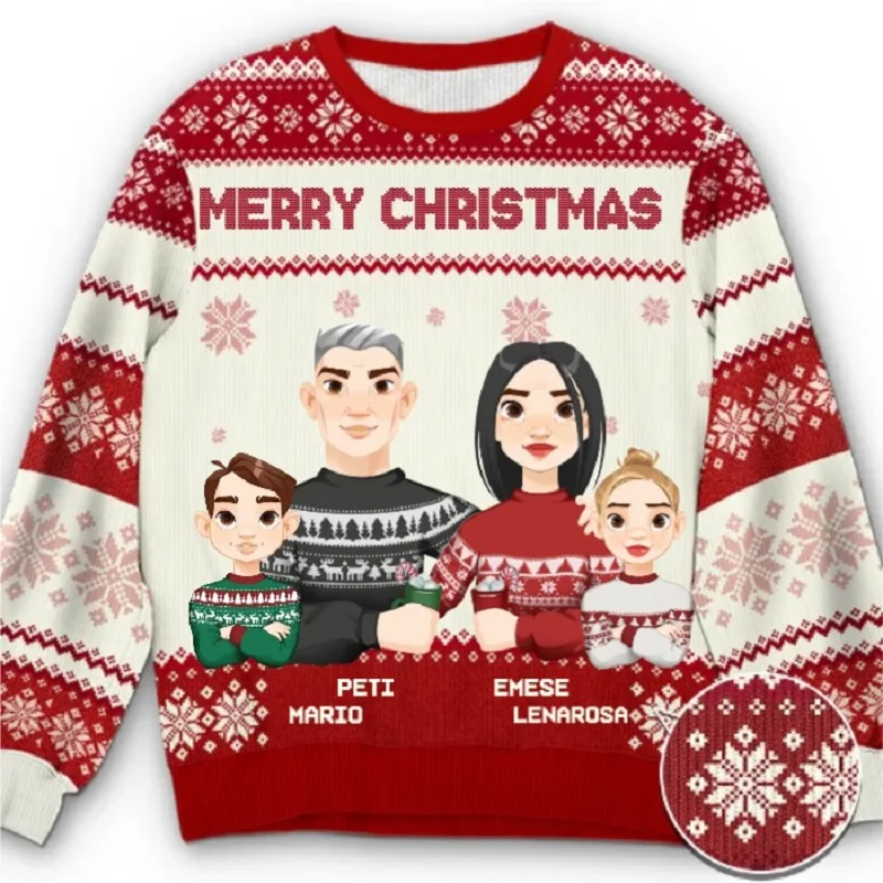 Ugly Christmas Sweater Holiday Party Xmas Santa Claus Cat Animal Autumn Crewneck Long Sleeve 3D Print Jumpers Tops For Couple