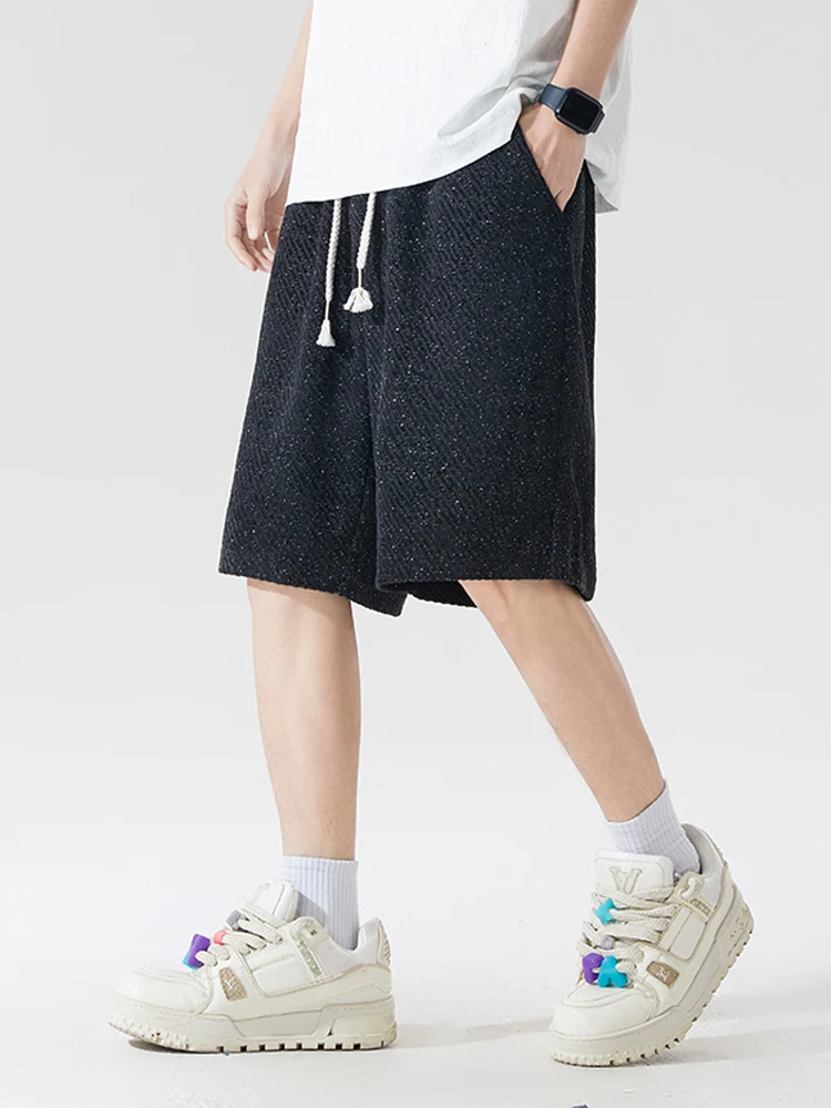 

New 2025 Men's Summer Thin Faionable Casual Pants Loose Straight Leg Texture Sensation Lightweight Five-Quarter Length