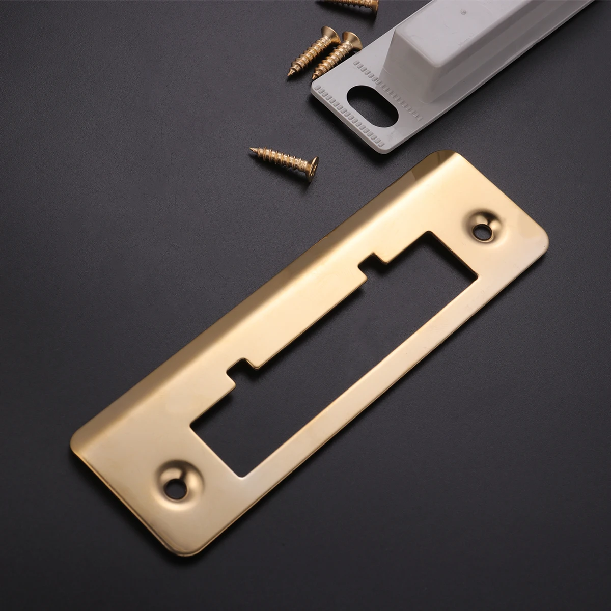 

Stainless Steel Door Lock Plate Creative Useful Door Guide Door Frame Door Lock for Home with Two Screws (Yellow)