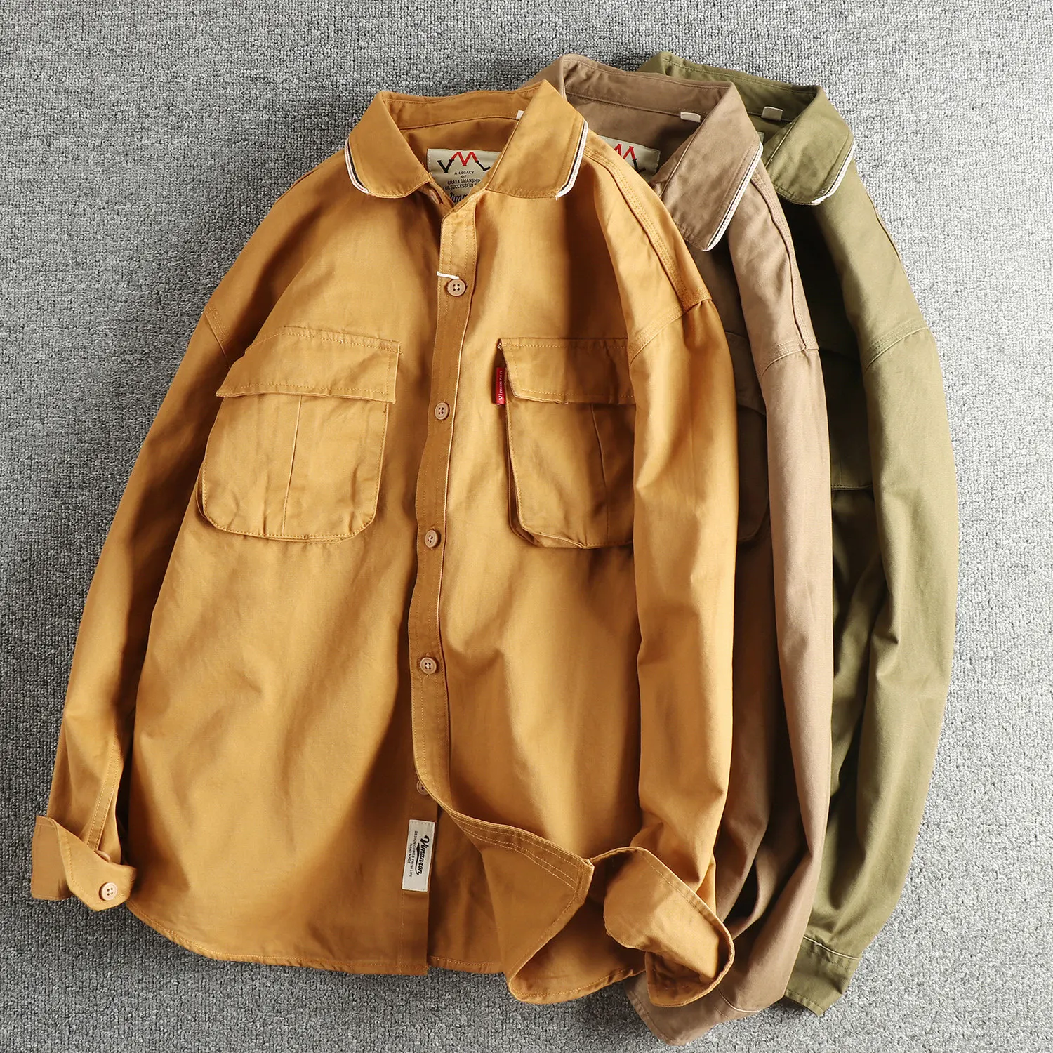 Spring and Autumn All-Purpose New Product Trendy Male American Retro Pockets Workwear Long-Sleeved Shirt Jacket