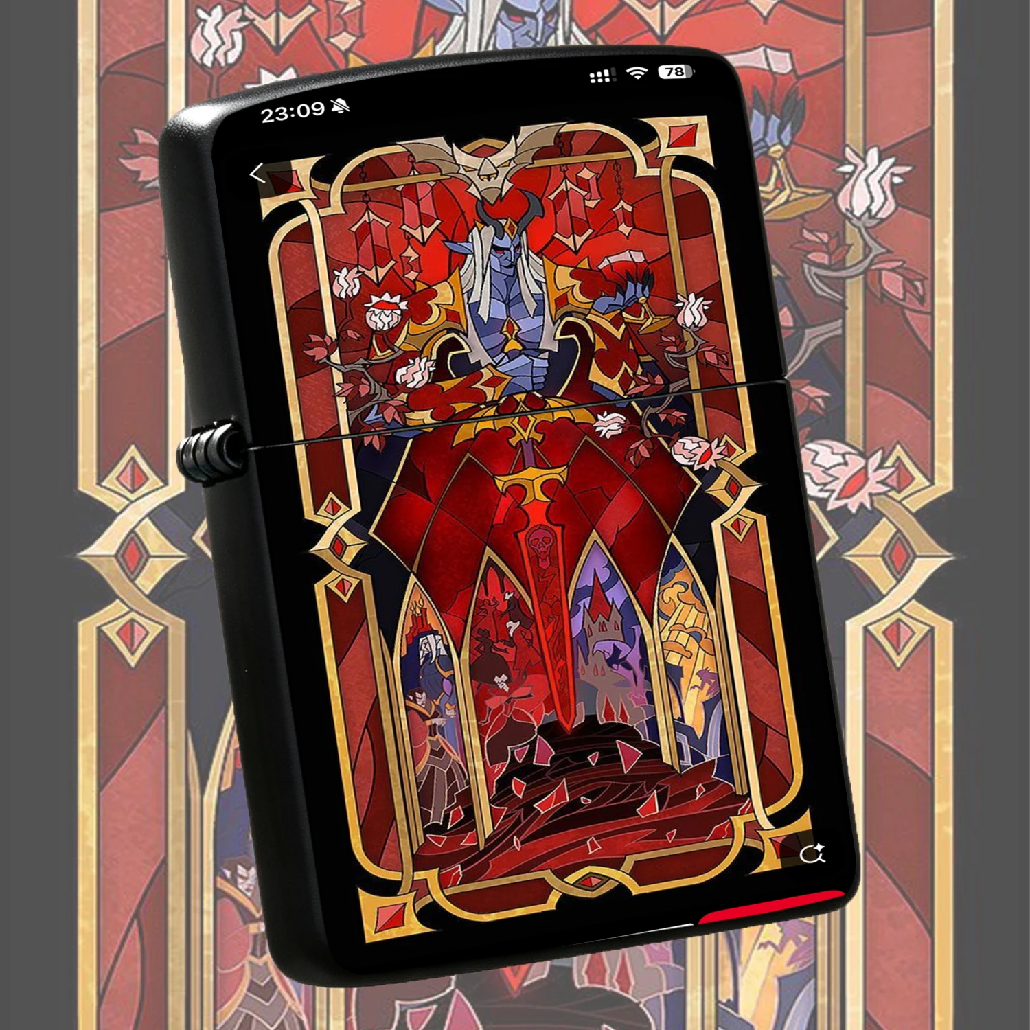 Stained Glass Style The Vampire Themed Windproof, Retro Gothic Art Pattern Exquisite Craftsmanship, Creative Unique Collectible Desktop Decor, Practical Igniter Great Gift for Game Fans Hobbyists Daily Use A fun and humorous lighter