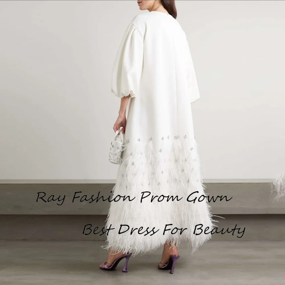 Romantic Straight Cocktail Dress O Neck With Long Sleeves Beaded Ankle Length Pretty Vestidos De Noche For Women Formal Gown