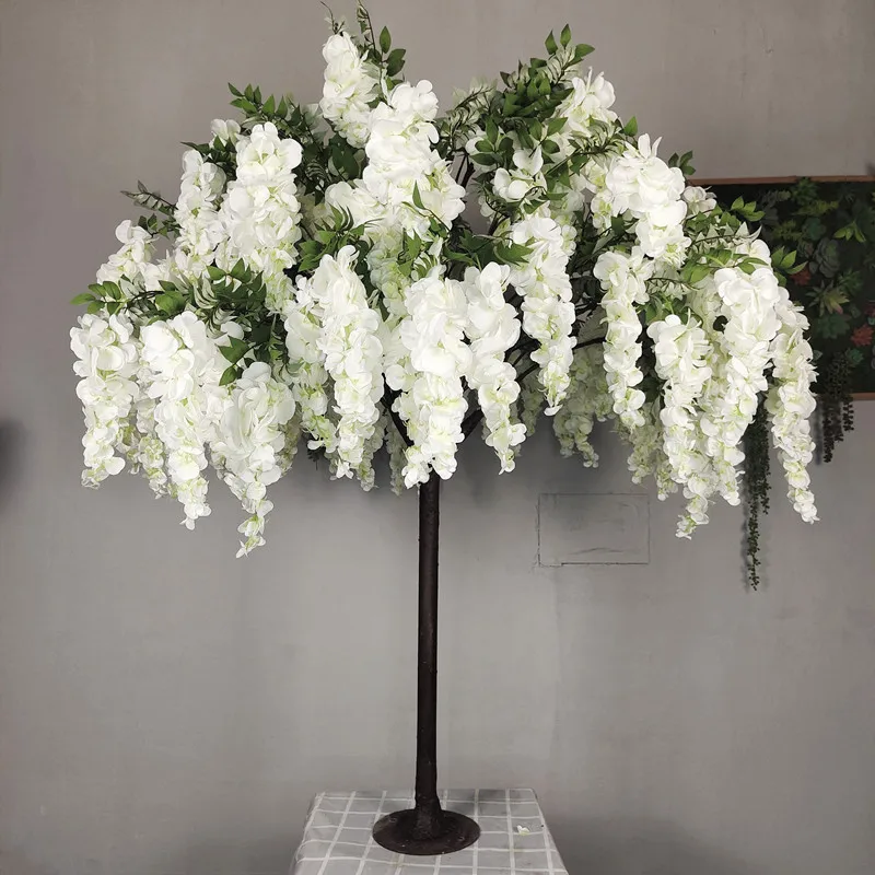 

150CM Tall Artificial Flower Phalaenopsis Tree Plant Pot White Butterfly Orchid Table Ornament For Wedding Home Decoration