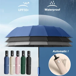 Stay Protected in Any Weather with this Fully Automatic 24-Bone Umbrella - Multiple Colors Available